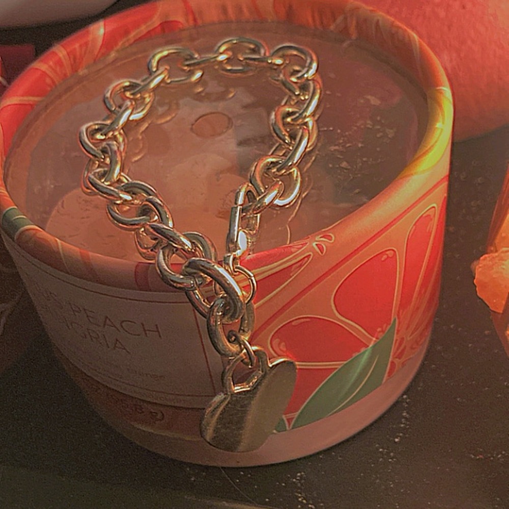 Silver heart bracelet